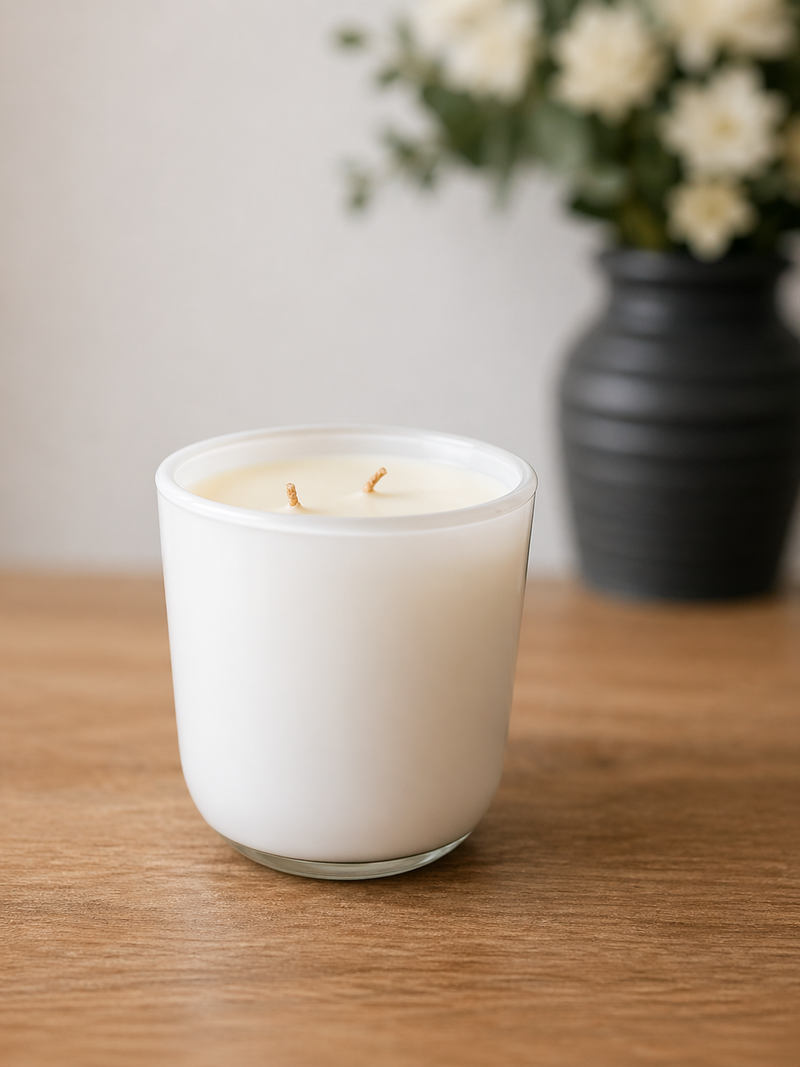 Gold Candle — Golden Drift | Modern Glass Candle with Gold Lid