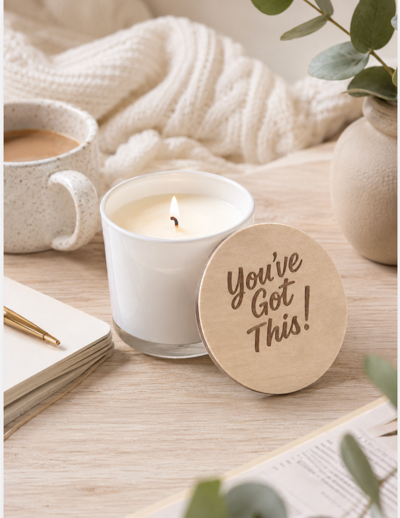 Encouragement Candle Gift – “You’ve Got This” Engraved Lid