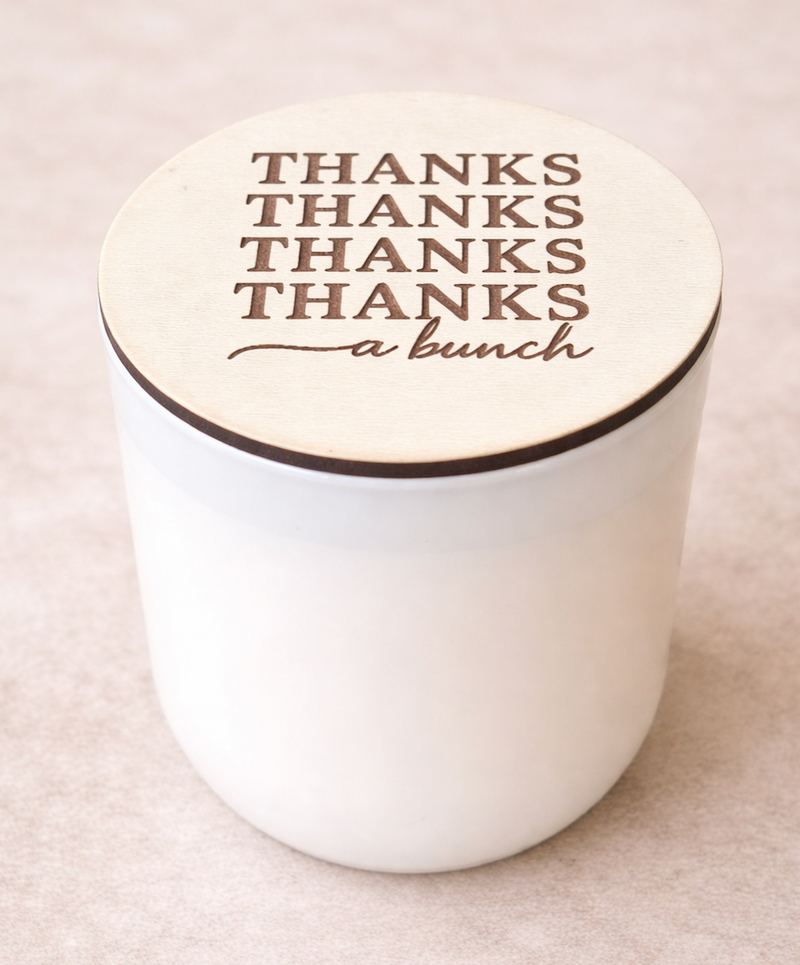 Thank You Candle Gift – “Thanks a Bunch” Engraved Lid