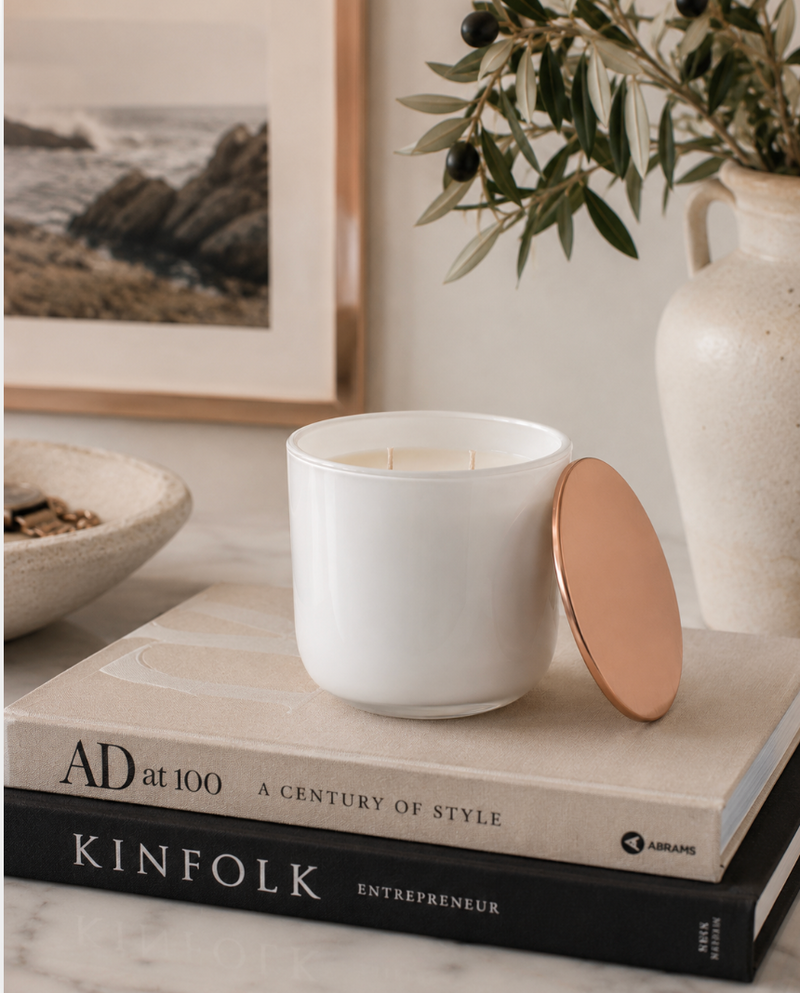 Copper Candle — Rio Sol | Modern Glass Candle with Copper Lid