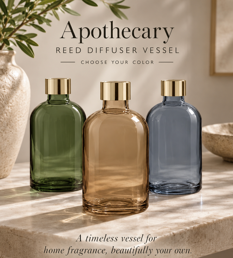 Apothecary Reed Diffuser Vessel – 8 oz | Choose Your Color