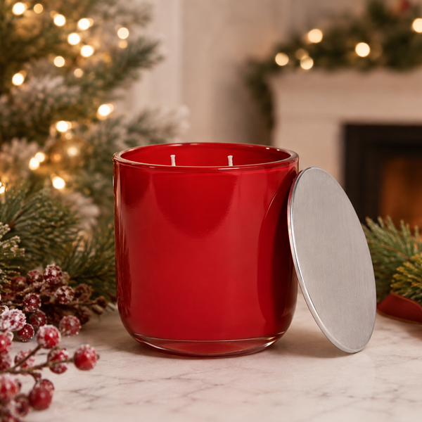 Frasier Fir Holiday Candle | Red Glass | 12 oz