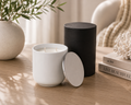 Silver Candle — White Sands | Modern Glass Candle with Silver Lid