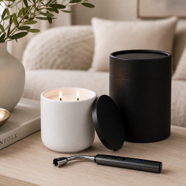 White Sands  Gift Set — Candle + USB Lighter