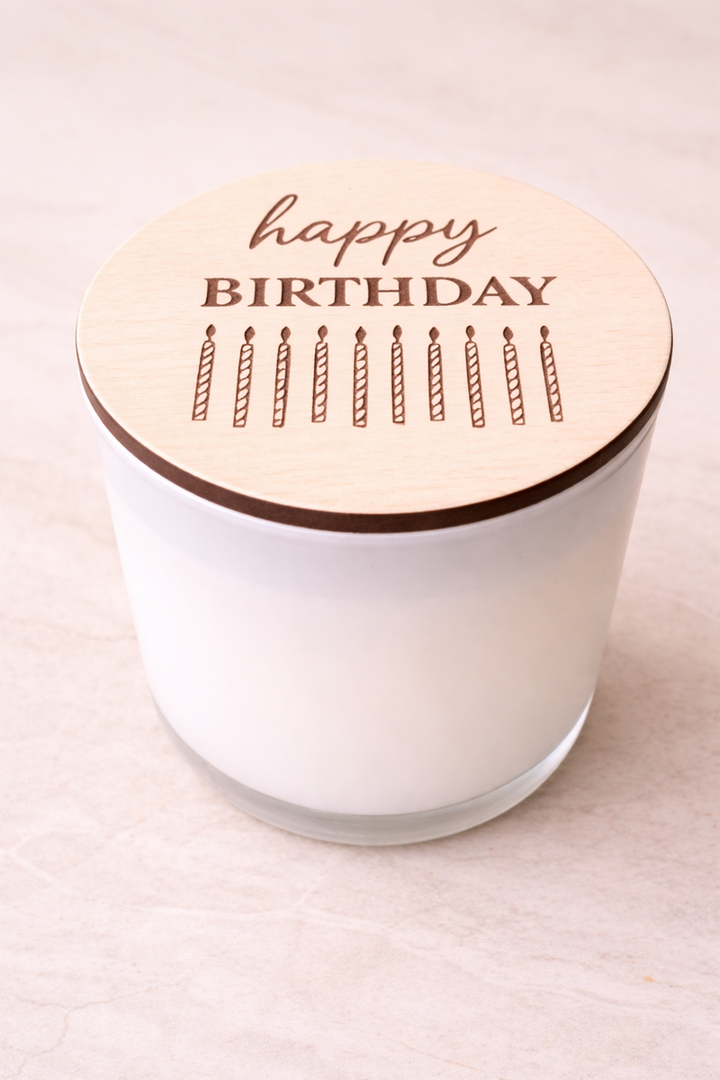 Happy Birthday Candle Gift – Engraved Keepsake Lid