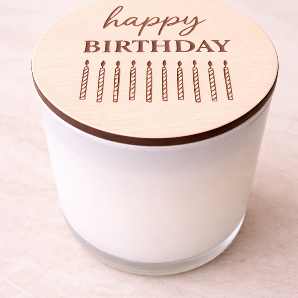 Happy Birthday Candle Gift – Engraved Keepsake Lid