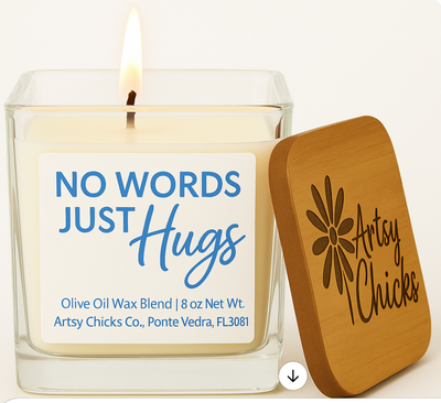 No Words Just Hugs Candle