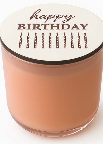 Happy Birthday Luxury Candle in Blush Vessel with Engraved Lid – Birthday Gift