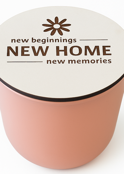 New Home New Memories New Beginnings Luxury Candle with Engraved Lid – Housewarming Gift