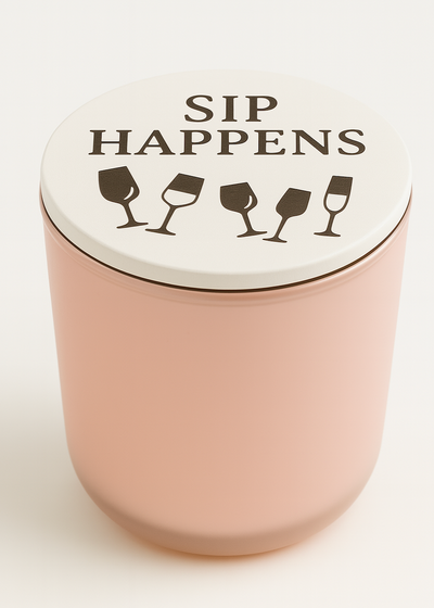 Sip Happens Luxury Candle with Engraved Lid – Wine Gift