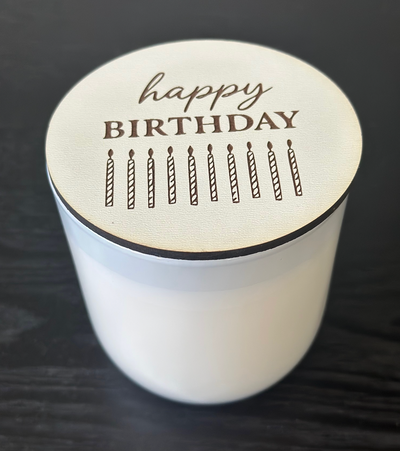 Uncommon Wick birthday and client gift candle with engraved wood lid, perfect for realtors, medical specialists, and referral thank-you gifts.”
