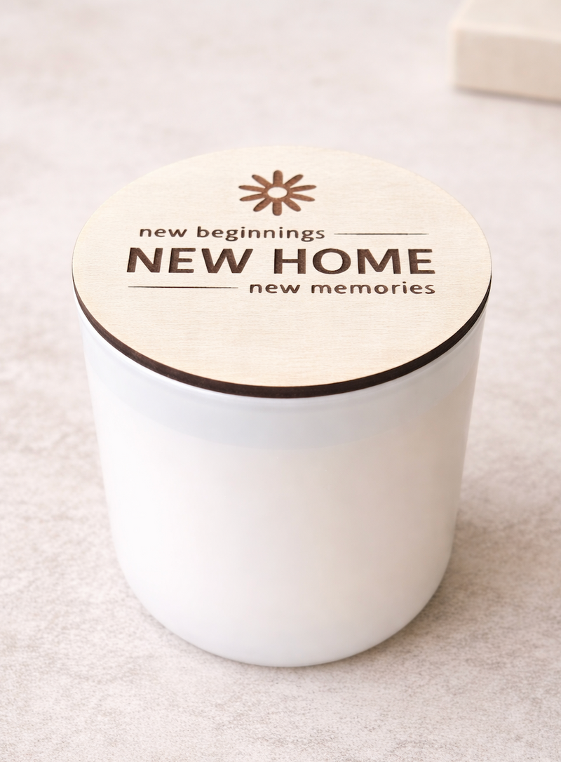 New Home Candle Gift – Engraved Housewarming Keepsake