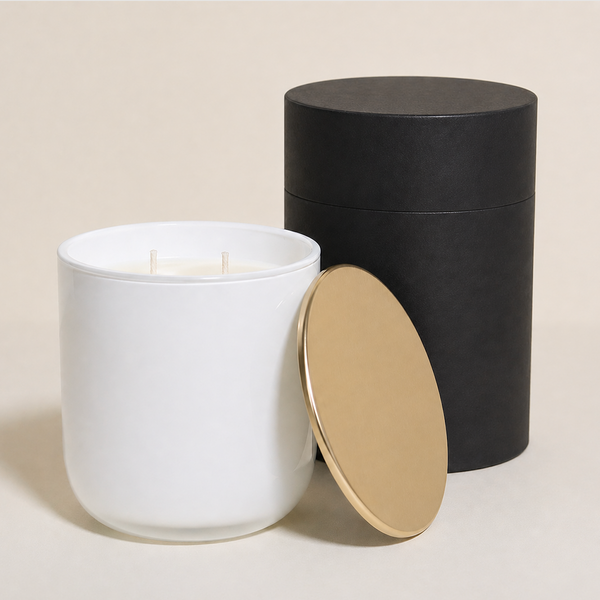 Gold Candle — Rio Sol | Modern Glass Candle with Gold Lid