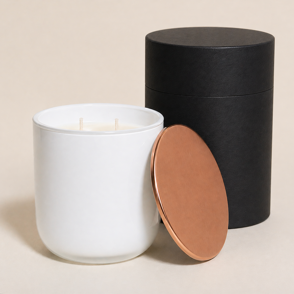 Copper Candle — Blue Tropic | Modern Glass Candle with Copper Lid