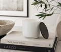 Black  Candle- Stillwater|Modern Glass Candle with Black Lid