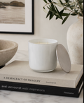 Soft Grace | Modern Glass Candle with Silver Lid