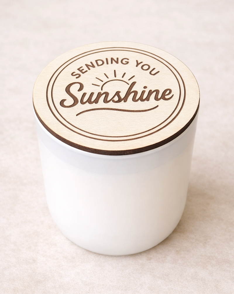 Get Well Candle Gift – Sending You Sunshine” Engraved Lid