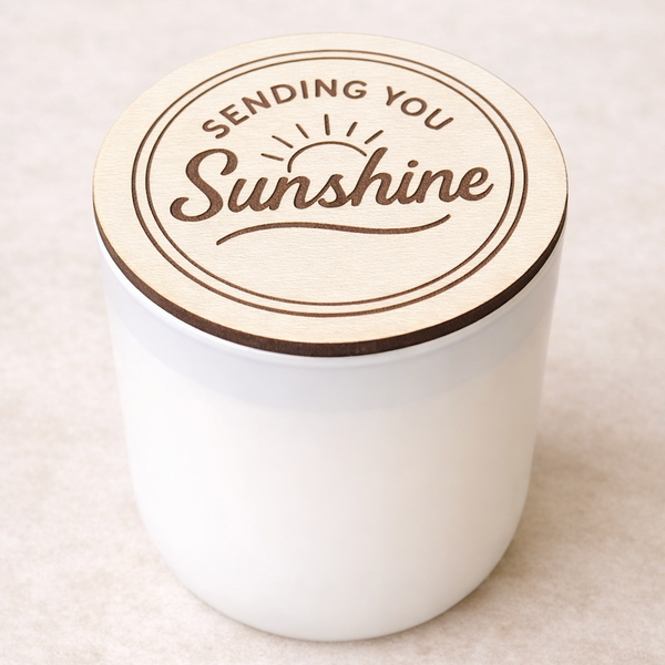 Get Well Candle Gift – Sending You Sunshine” Engraved Lid