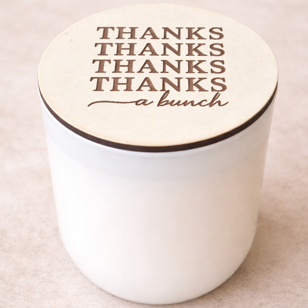 Thank You Candle Gift – “Thanks a Bunch” Engraved Lid